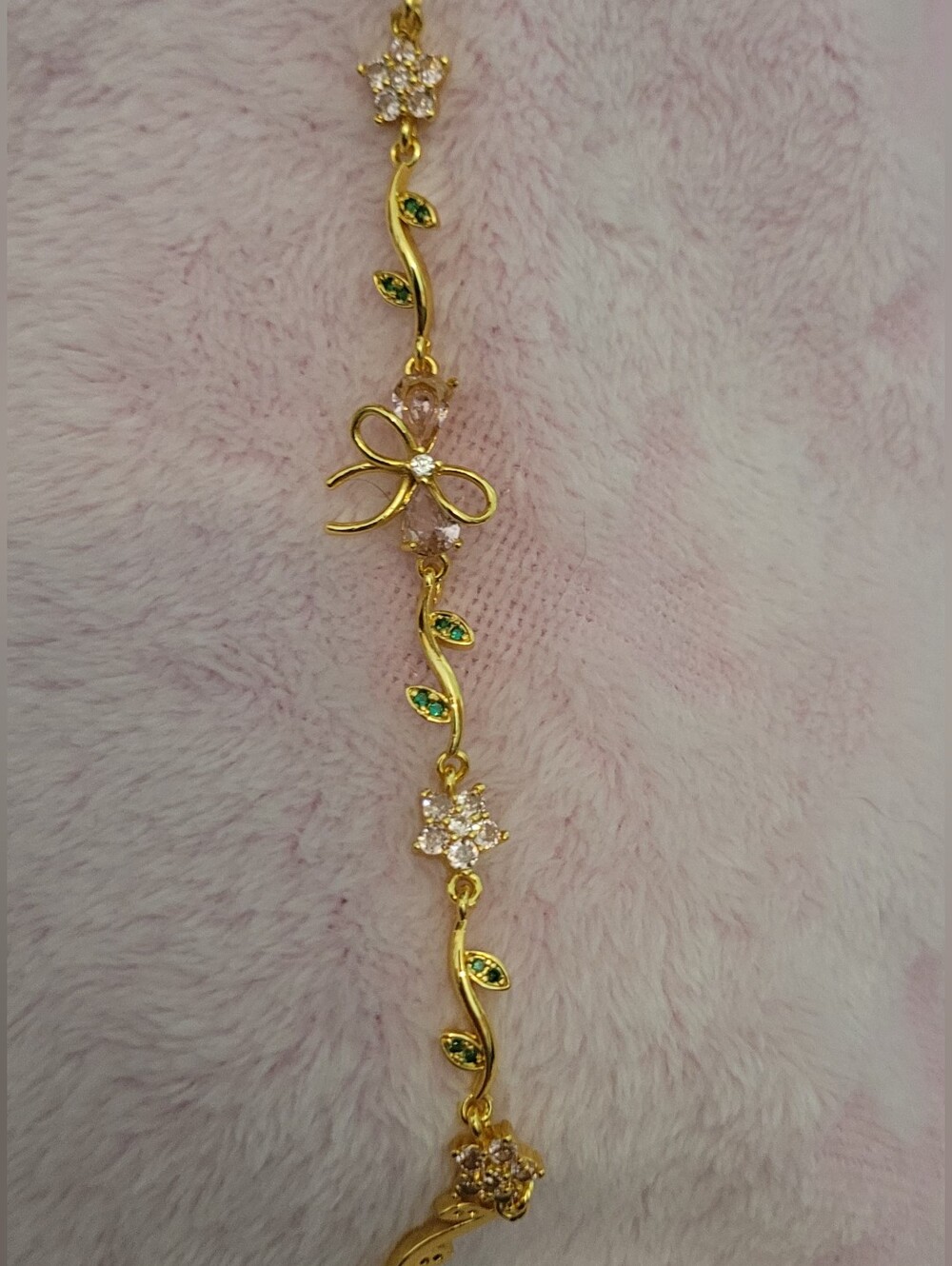3 For $20 Bow Bracelets Gold Tone Floral & Clover Bracelet with Green Accents+ 2
